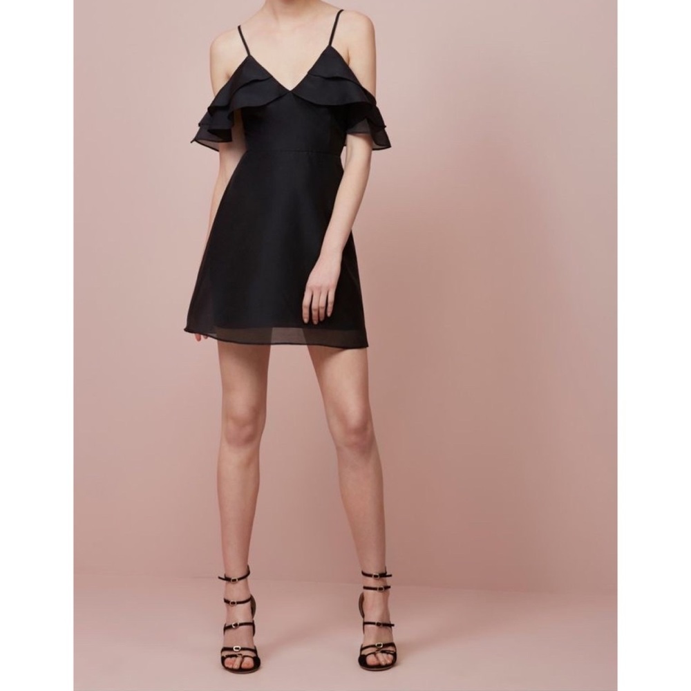 Keepsake Lost Lover Mini Black Cold Shoulder Dress